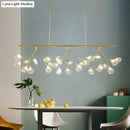 GobekUsa Nordic Style Clear Glass LED Dining Room Pendant Light - Firefly Island Branch Design