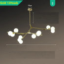 GobekUsa Glass Balls LED Pendant Lights: Modern Branches Style Chandeliers for Living Room