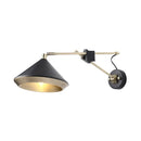GobekUsa Adjustable Metal Sconce: Modern Wall Light with Flared Design and 1-Bulb Capacity in White/Black