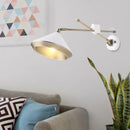 GobekUsa Adjustable Metal Sconce: Modern Wall Light with Flared Design and 1-Bulb Capacity in White/Black