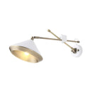 GobekUsa Adjustable Metal Sconce: Modern Wall Light with Flared Design and 1-Bulb Capacity in White/Black