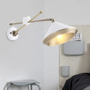 GobekUsa Adjustable Metal Sconce: Modern Wall Light with Flared Design and 1-Bulb Capacity in White/Black
