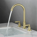 GobekUsa Black Brass Basin Faucet with Waterfall Effect and 3-Hole Design