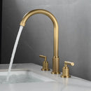 GobekUsa Black Brass Basin Faucet with Waterfall Effect and 3-Hole Design