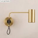 GobekUsa Modern Curved Arm Wall Lamp with Metal Frame and Geometric Shade - Bedroom Wall Lighting