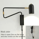 GobekUsa Adjustable Long-Arm Wall Lamp with Switch, E27 Flex Reading Bedside Light
