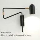 GobekUsa Adjustable Long-Arm Wall Lamp with Switch, E27 Flex Reading Bedside Light
