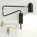 GobekUsa Adjustable Long-Arm Wall Lamp with Switch, E27 Flex Reading Bedside Light
