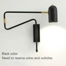 GobekUsa Adjustable Long-Arm Wall Lamp with Switch, E27 Flex Reading Bedside Light