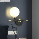 GobekUsa Contemporary Black Opal Glass Ball Bedside Sconce - Wall Mounted Light