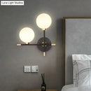 GobekUsa Contemporary Black Opal Glass Ball Bedside Sconce - Wall Mounted Light