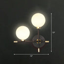 GobekUsa Contemporary Black Opal Glass Ball Bedside Sconce - Wall Mounted Light