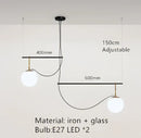 GobekUsa Glass Ball Pendant Light for Bedroom Bar Cafe Decor - Multi-Light Post-Modern Glass Lighting