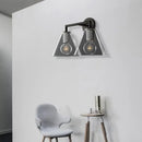 GobekUsa Minimalist Glass Cone Wall Sconce, 1/2 Lights, Black/Brass, Bedside Lighting