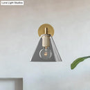 GobekUsa Minimalist Glass Cone Wall Sconce, 1/2 Lights, Black/Brass, Bedside Lighting