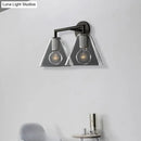 GobekUsa Minimalist Glass Cone Wall Sconce, 1/2 Lights, Black/Brass, Bedside Lighting