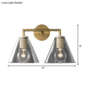 GobekUsa Minimalist Glass Cone Wall Sconce, 1/2 Lights, Black/Brass, Bedside Lighting