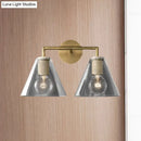 GobekUsa Minimalist Glass Cone Wall Sconce, 1/2 Lights, Black/Brass, Bedside Lighting