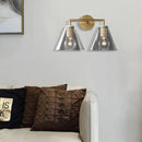GobekUsa Minimalist Glass Cone Wall Sconce, 1/2 Lights, Black/Brass, Bedside Lighting