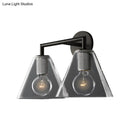 GobekUsa Minimalist Glass Cone Wall Sconce, 1/2 Lights, Black/Brass, Bedside Lighting