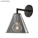 GobekUsa Minimalist Glass Cone Wall Sconce, 1/2 Lights, Black/Brass, Bedside Lighting