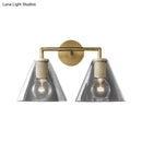 GobekUsa Minimalist Glass Cone Wall Sconce, 1/2 Lights, Black/Brass, Bedside Lighting