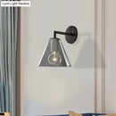 GobekUsa Minimalist Glass Cone Wall Sconce, 1/2 Lights, Black/Brass, Bedside Lighting