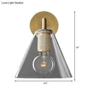 GobekUsa Minimalist Glass Cone Wall Sconce, 1/2 Lights, Black/Brass, Bedside Lighting