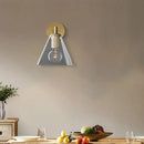 GobekUsa Minimalist Glass Cone Wall Sconce, 1/2 Lights, Black/Brass, Bedside Lighting