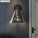 GobekUsa Minimalist Glass Cone Wall Sconce, 1/2 Lights, Black/Brass, Bedside Lighting