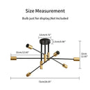GobekUsa Industrial Sputnik Chandelier Modern Ceiling Light for Kitchen Dining Bedroom