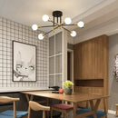 GobekUsa Industrial Sputnik Chandelier Modern Ceiling Light for Kitchen Dining Bedroom