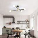 GobekUsa Industrial Sputnik Chandelier Modern Ceiling Light for Kitchen Dining Bedroom