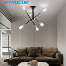 GobekUsa Iron Sputnik Chandelier: Modern Nordic Design Ceiling Light for Living Dining Room