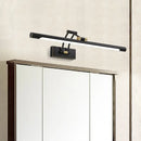 GobekUsa Contemporary Metallic LED Vanity Light with Mirror Cabinet – Black Sconce