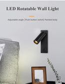 GobekUsa Black Brass LED Wall Lamp Sconce with Switch and USB Port, 3W Spotlight