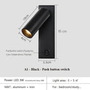 GobekUsa Black Brass LED Wall Lamp Sconce with Switch and USB Port, 3W Spotlight