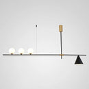 GobekUsa Minimalist Modern Linear Chandelier with Spherical White Glass Ceiling Light Fixture