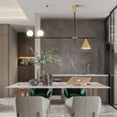 GobekUsa Minimalist Modern Linear Chandelier with Spherical White Glass Ceiling Light Fixture