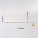 GobekUsa Minimalist Modern Linear Chandelier with Spherical White Glass Ceiling Light Fixture