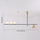 GobekUsa Minimalist Modern Linear Chandelier with Spherical White Glass Ceiling Light Fixture