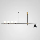 GobekUsa Minimalist Modern Linear Chandelier with Spherical White Glass Ceiling Light Fixture
