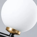 GobekUsa Minimalist Modern Linear Chandelier with Spherical White Glass Ceiling Light Fixture
