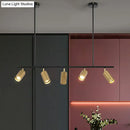 GobekUsa Gold Metal Island Ceiling Light - Postmodern Electroplated Tube Spotlight for Dining Room