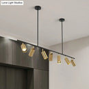 GobekUsa Gold Metal Island Ceiling Light - Postmodern Electroplated Tube Spotlight for Dining Room