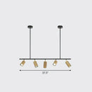 GobekUsa Gold Metal Island Ceiling Light - Postmodern Electroplated Tube Spotlight for Dining Room