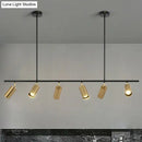 GobekUsa Gold Metal Island Ceiling Light - Postmodern Electroplated Tube Spotlight for Dining Room