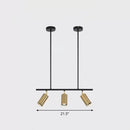 GobekUsa Gold Metal Island Ceiling Light - Postmodern Electroplated Tube Spotlight for Dining Room