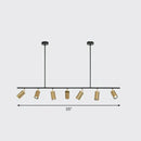 GobekUsa Gold Metal Island Ceiling Light - Postmodern Electroplated Tube Spotlight for Dining Room