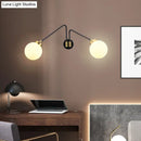 GobekUsa Hand Blown Milk Glass Bedside Wall Mount Sconce - Minimalistic Angled Arm Design with 2 Bulbs in Black